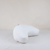 Off-white Half-Moon Meditation Cushion – Linen Cover & Natural Kapok Filling